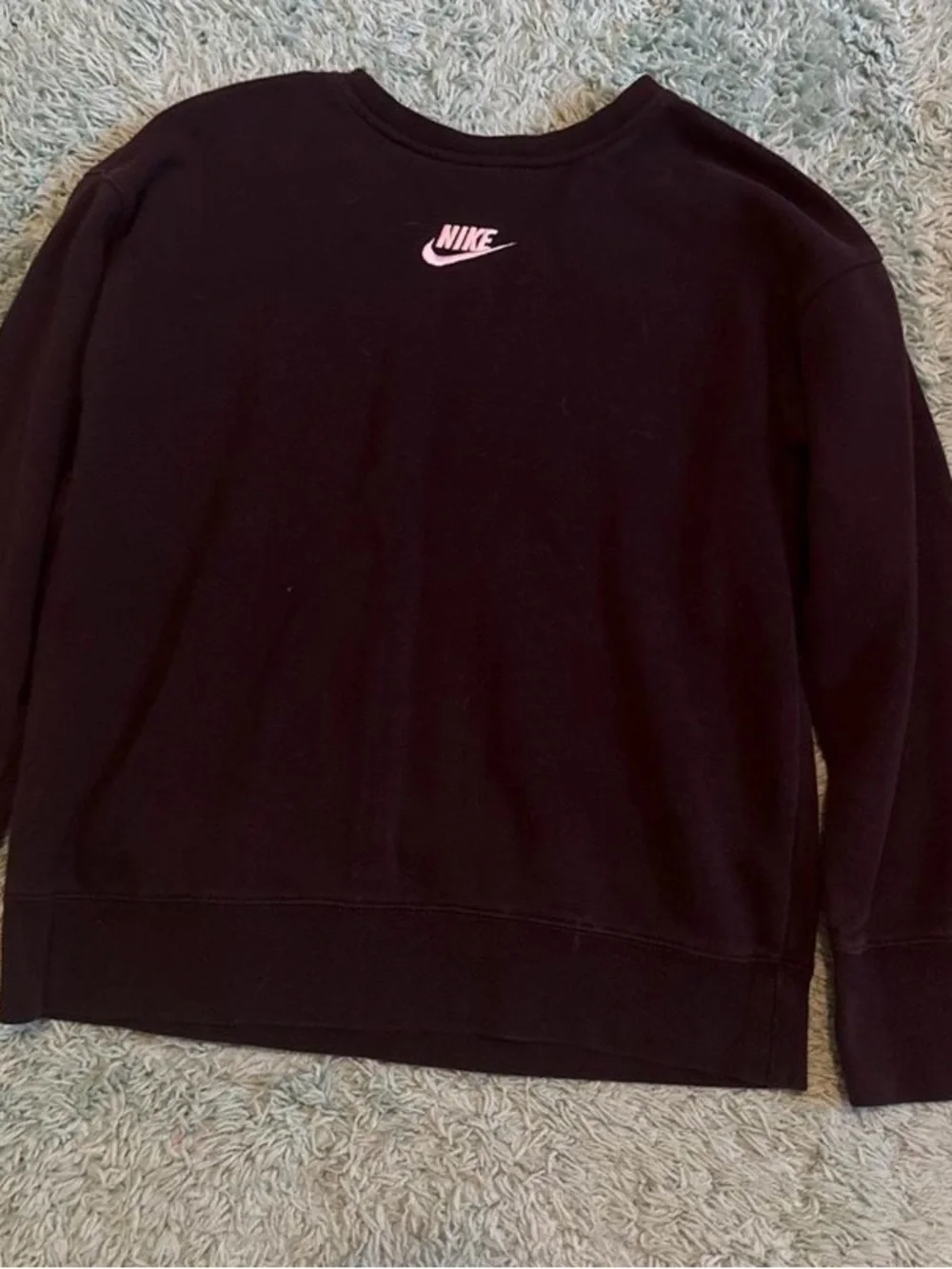 Nike Black Crewneck Sweatshirt with Pink Swoosh